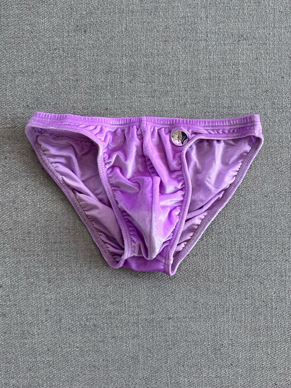 Men's Lavender Purple Velvet Bodybuilding Swim Briefs - Size Small